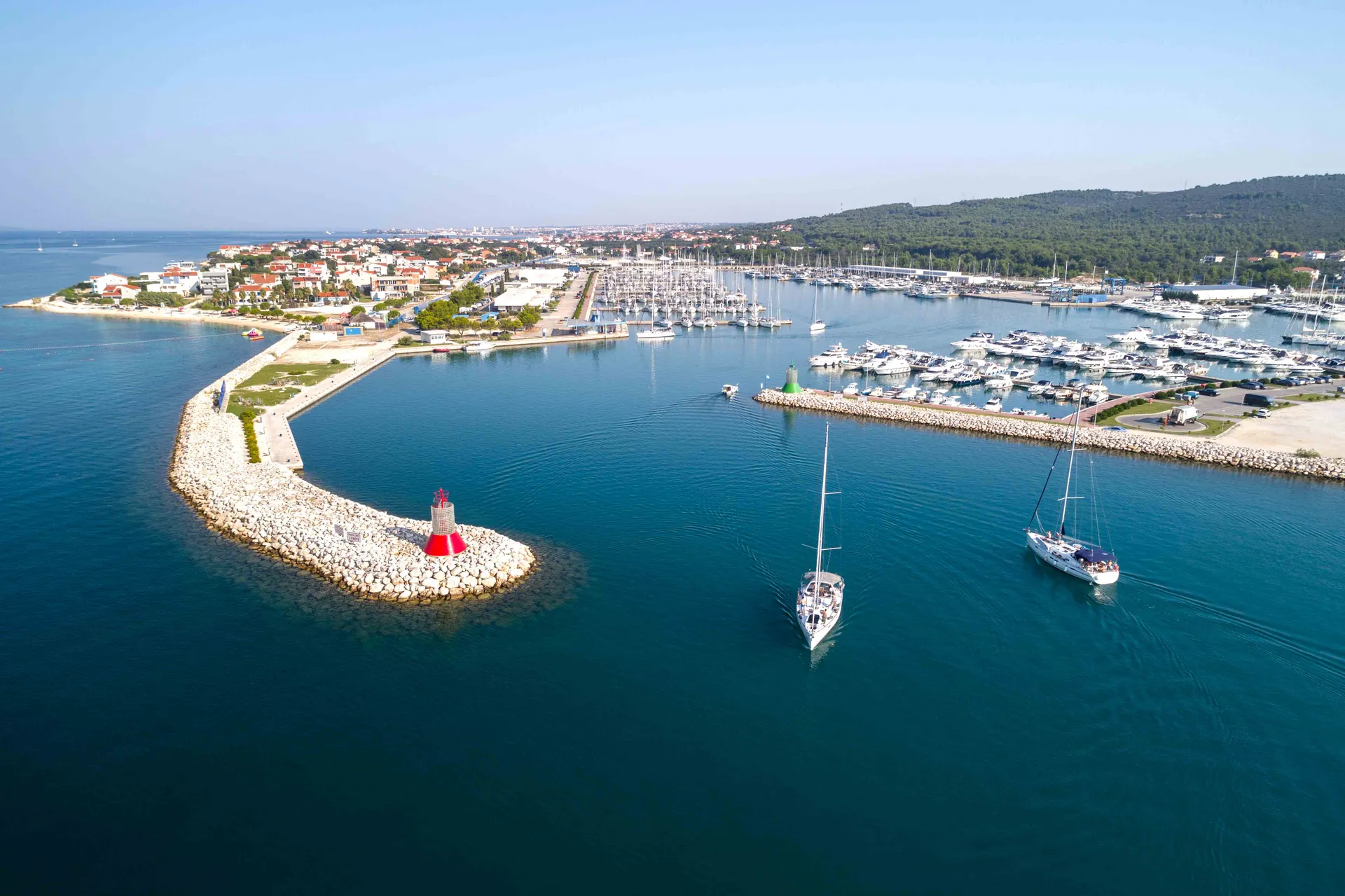Die Marina Kornati in Biograd von oben