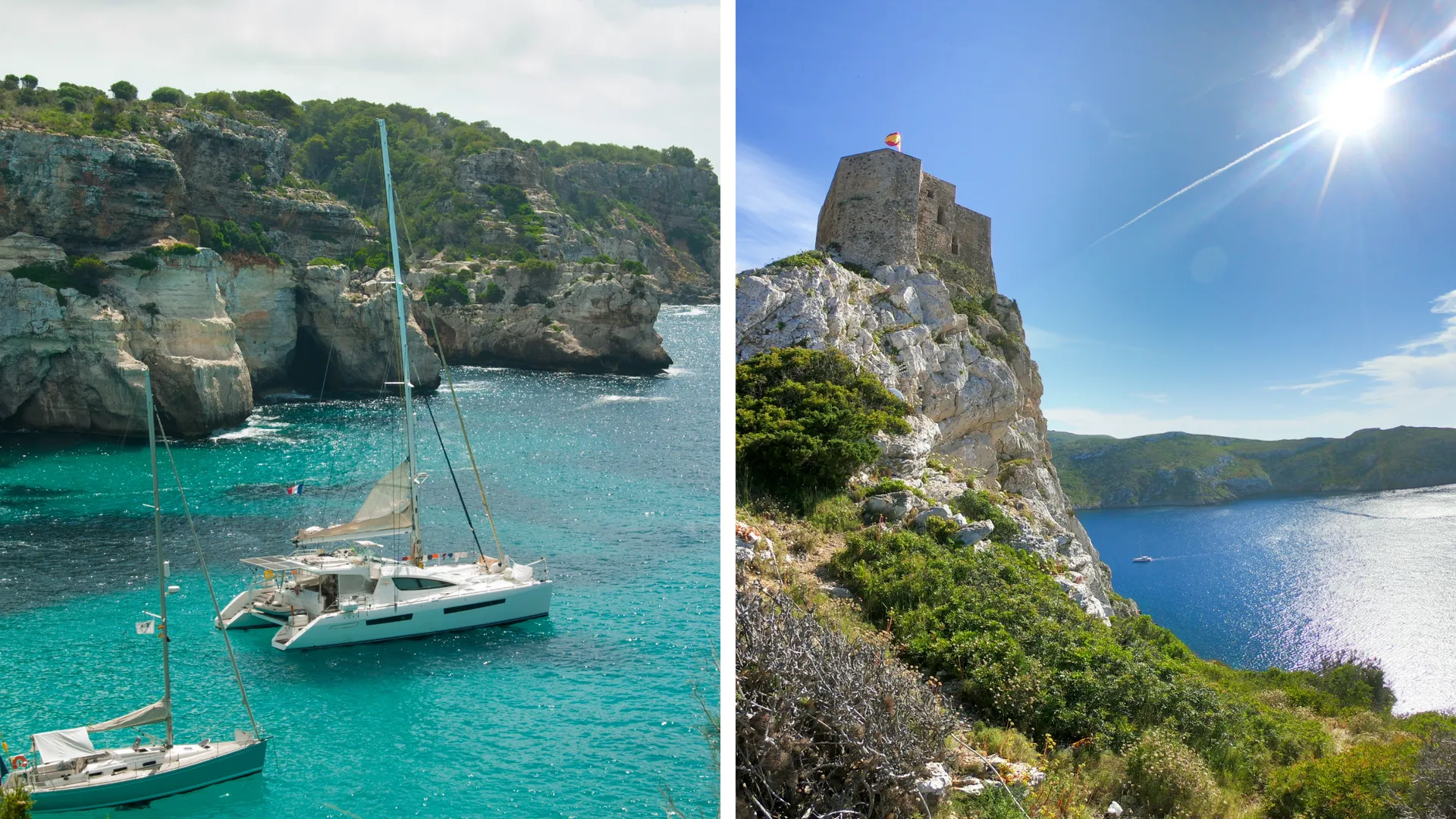 Eine Collage der schönsten Highlights eines Segeltörn Mallorca – von malerischen Buchten über kristallklares Wasser bis hin zu beeindruckenden Küstenlandschaften. Perfekte Eindrücke für Mitsegeln auf Mallorca.
