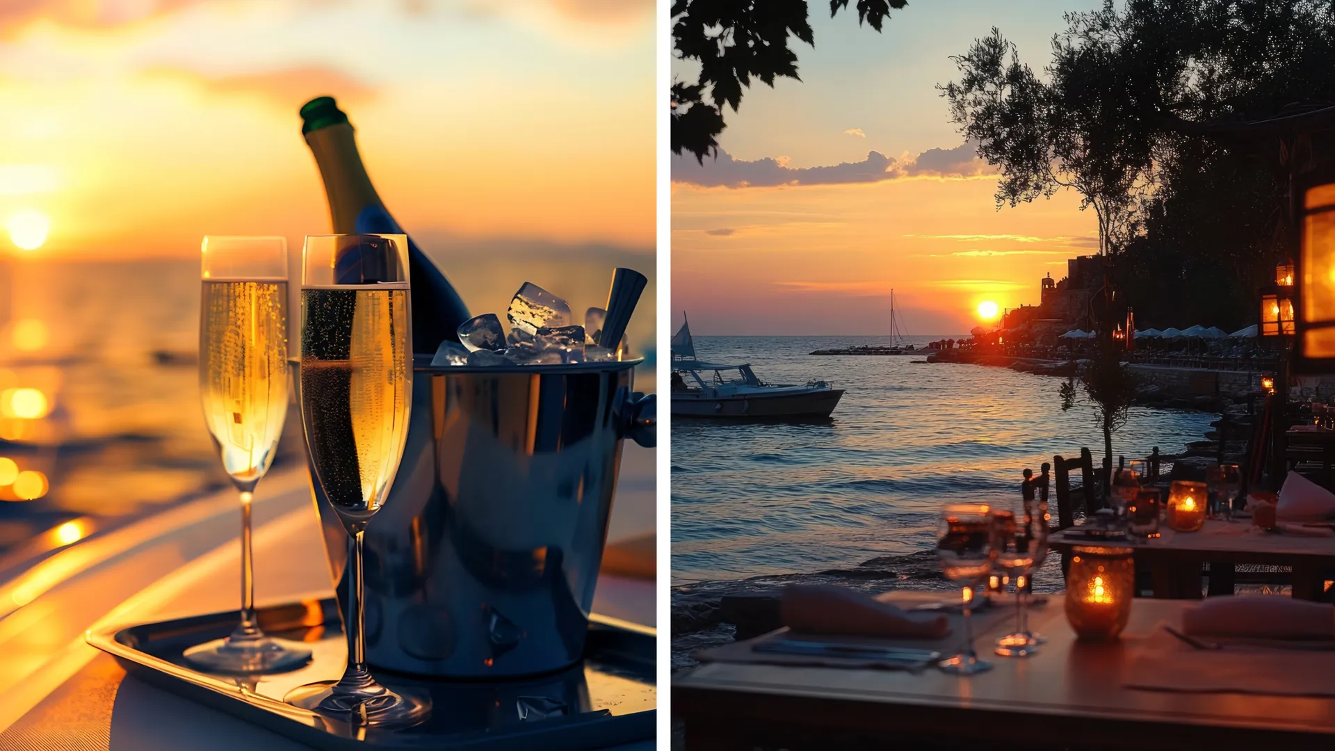 Sundowner-Drinks an Bord des Luxus-Katamarans oder ein exklusives Dinner in einem erstklassigen Restaurant direkt am Meer oder in einer pulsierenden Stadt.