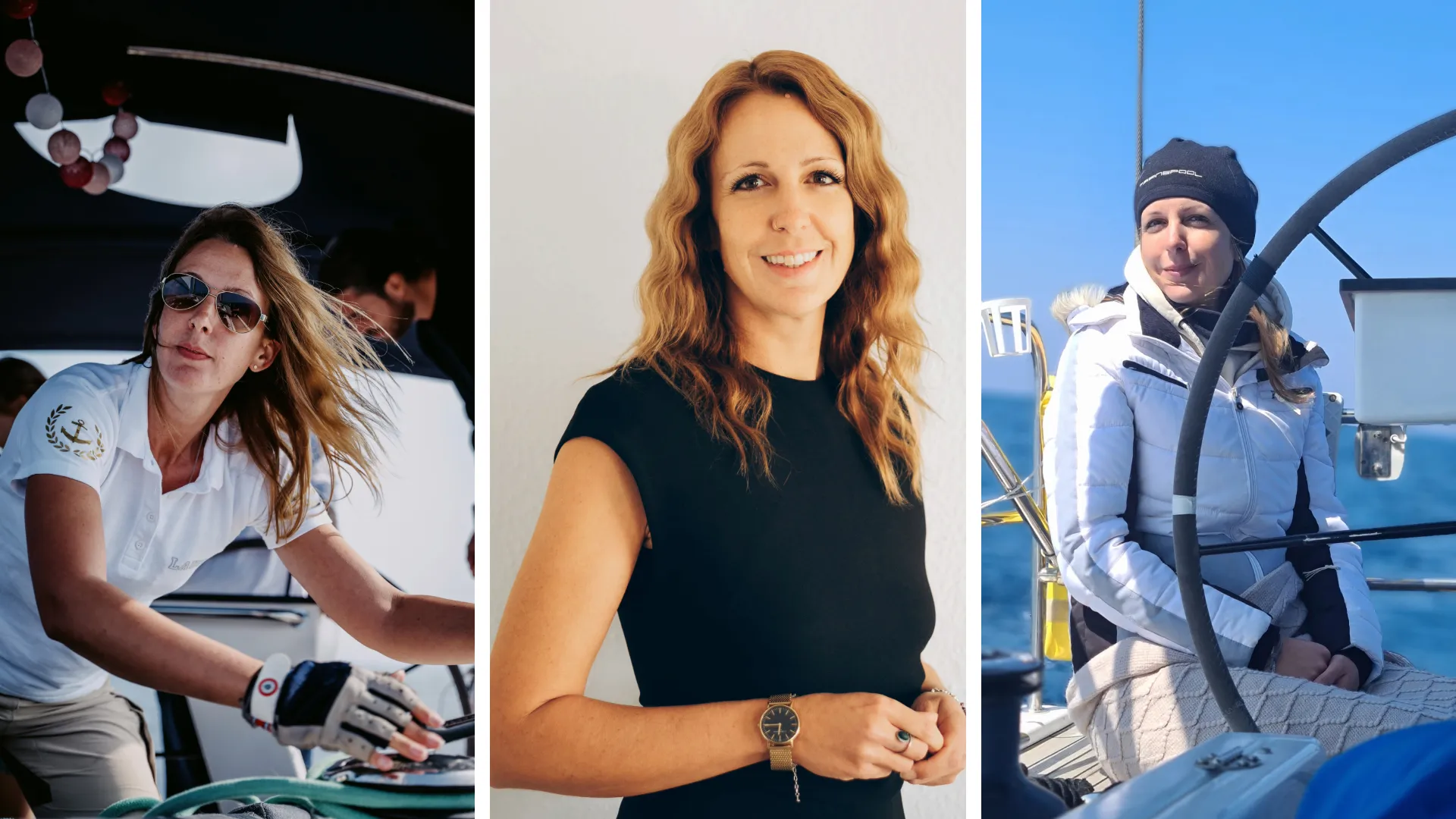 Laura, die Seele hinter dem Kundenservice von BlackSails-Yachting – am Steuer, im Gespräch und ganz bei den Menschen.
